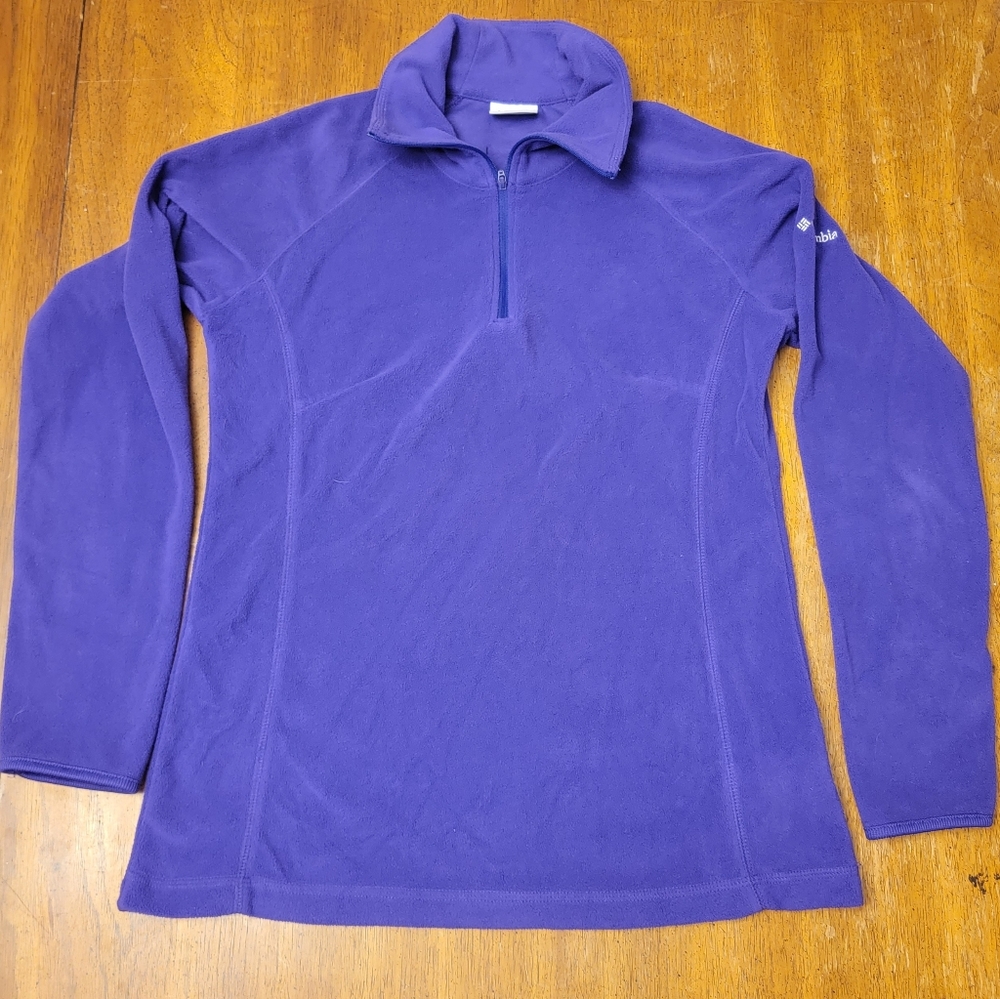 Columbia Purple Fleece Quarter Zip Jacket - Size Medium